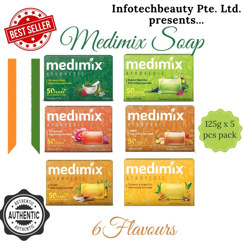 Medimix Ayurvedic Body Soap 125g (5 pcs pack) Shopee Singapore