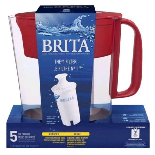 Authentic Brita 5 Cup Metro Water Pitcher c/w 1 Classic Filter BPA Free