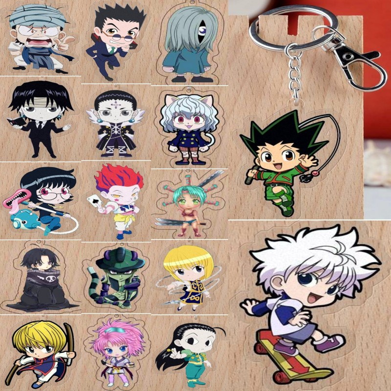 Anime Hunter×Hunter Acrylic Keychain Gon Freecss Killua Zoldyck Leorio ...