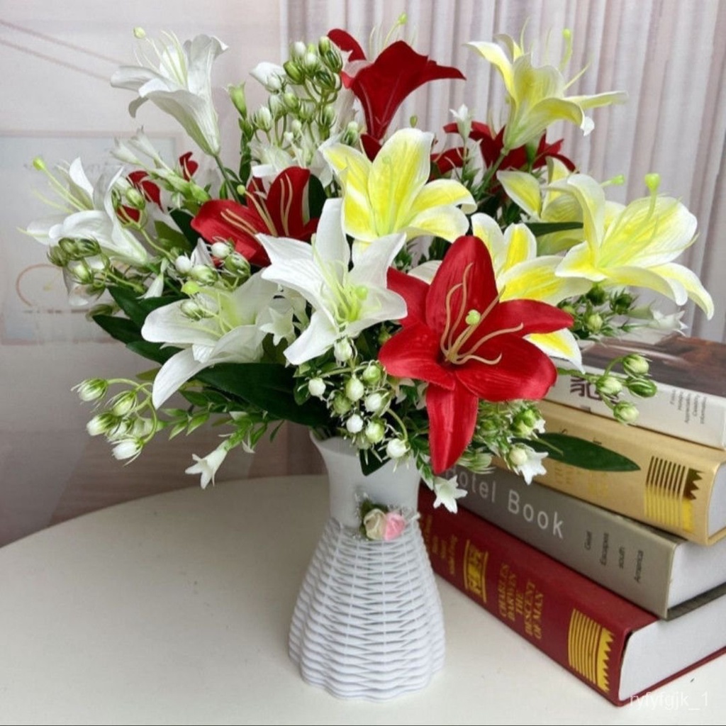 fake plant Finished Lily Artificial Flower Decoration New Supermarket