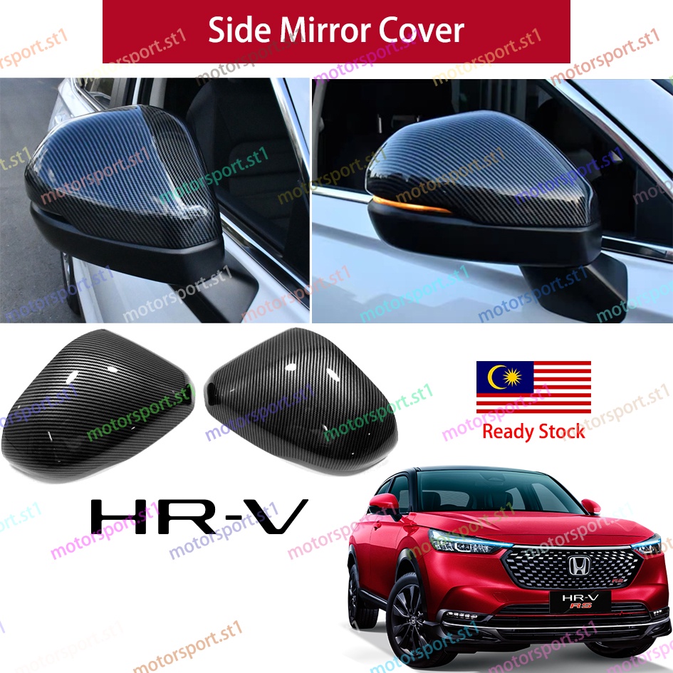 Honda HRV 20222025 Side Mirror Cover Piano Black Carbon Fiber Sporty