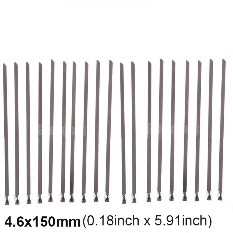 50 Fascette Fermacavo In Acciaio Inox 304 – 150mm X 4.6mm, Autobloccanti