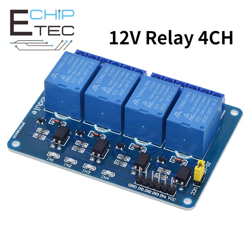 12V 4 Channel Relay Module with Optocoupler Relay Output 4 Way Relay