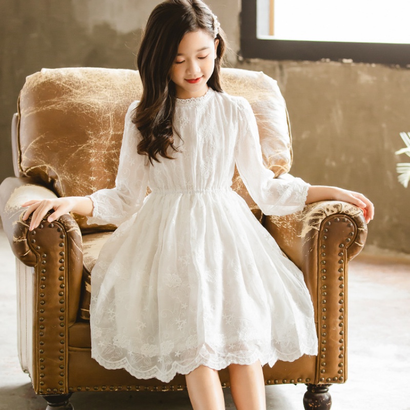 Childrens white lace on sale dress