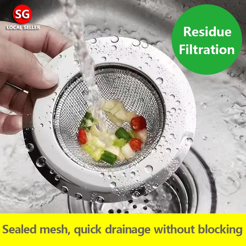 🇸🇬【SG stock】kitchen sink filter stainless steel sink leftovers strainer ...