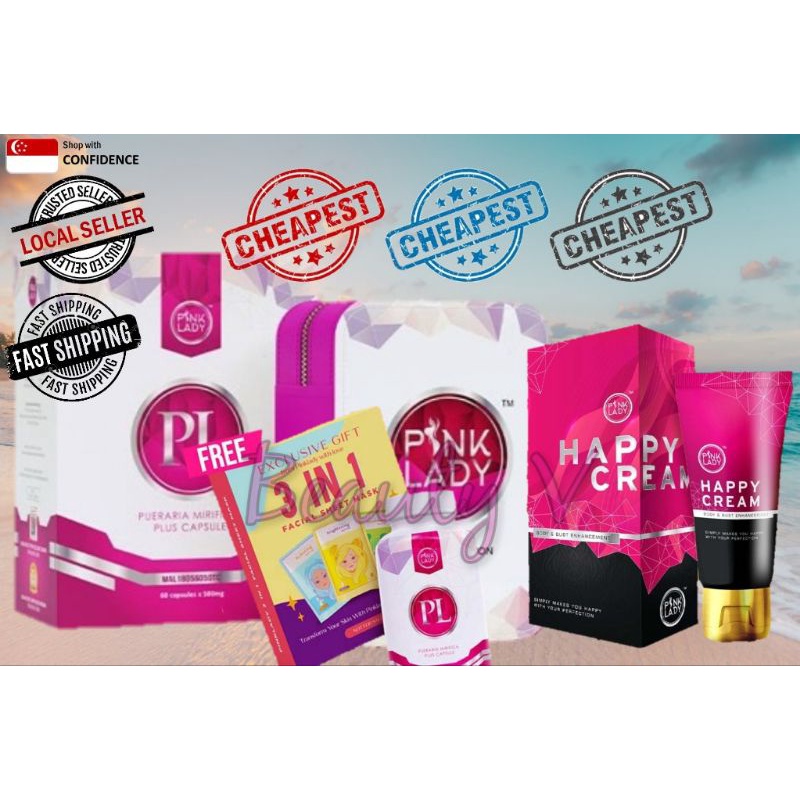(Local SG Seller) Pink Lady Body Perfection (with Free Gift) & Happy Cream (with Free Gift)