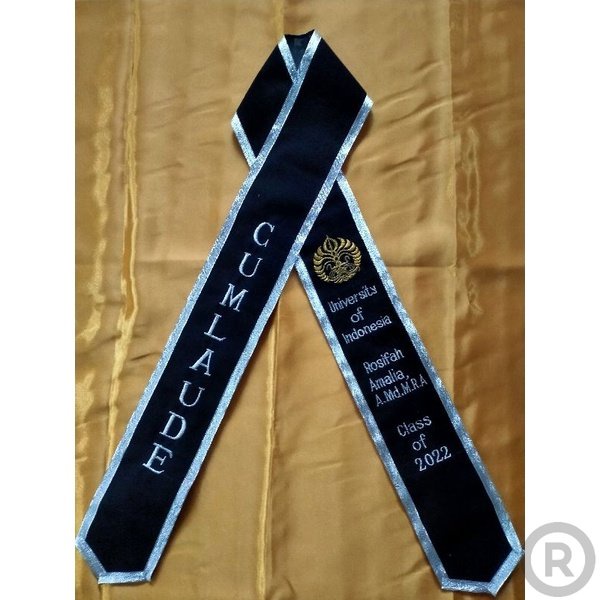 HITAM Sash X Working Hour After Checking out, Graduation Sash Face Side