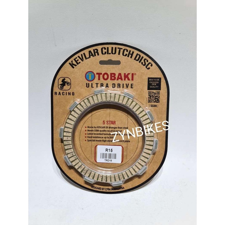 TOBAKI RACING CLUTCH PLATE YAMAHA R15 V3 V4 Y16 Y16ZR MT15 V2 XSR 155