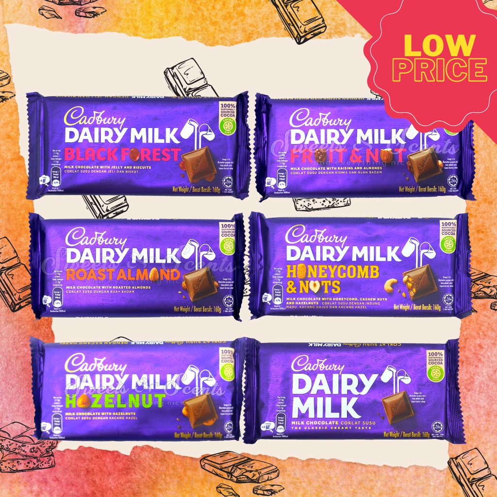 Cadbury Dairy Milk Bars 160g Shopee Singapore
