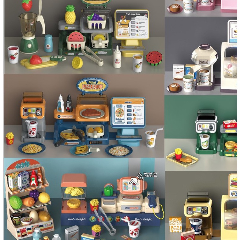 Pretend Toy Happy Birthday Celebrate Birthday Gifts coffee shop/dessert shop/fruit juice/pizza shop/burger shop