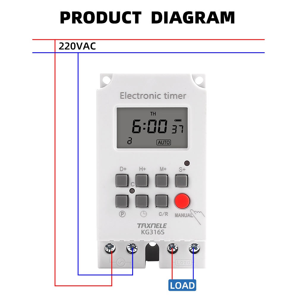 KG316S 7 Days Weekly Digital Electronic Lighting Timer Programmable ...