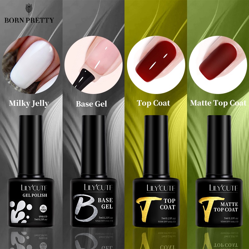 Born Pretty Nail Base And Top Coat Kit Matt Coat Gel 7ml Shopee Singapore