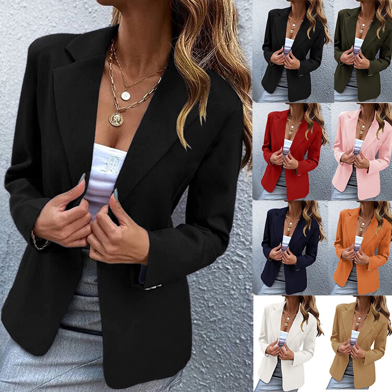 Plus Size S-3XL Women Blazer Jacket Spring Autumn Fashion Casual