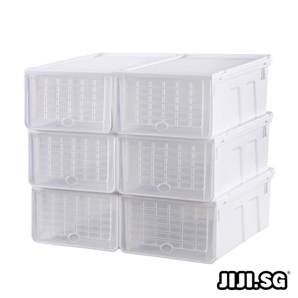 (JIJI.SG) HOLMER 6in1 Sliding Lid Shoe Boxes / Stackable / Containers