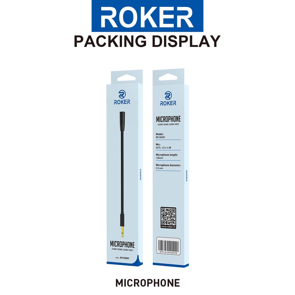 Microphone Roker RK100MC & RK200MCClearly Sound, Cleary Voice Mic Mik Mikrofon 2.5mm & 3.5mm