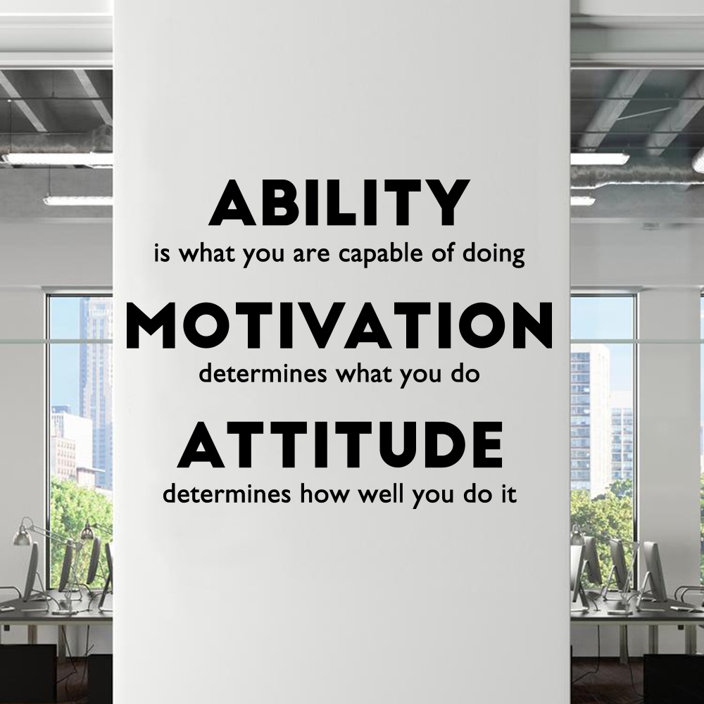 Large Gym Office Inspirational Quote Wall Decal Ability Motivation ...