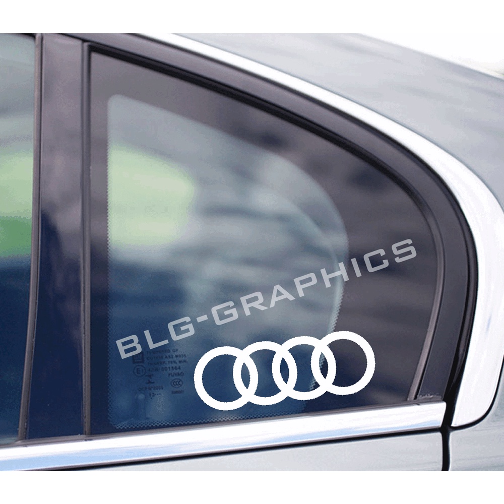 Audi RINGS Logo Vinyl Decal sticker Front, Side, Back, Window, Euro ...