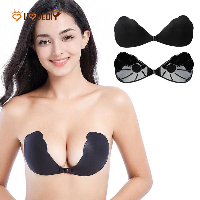 Hot Women Silicone Seamless Solid Strapless Push Up Self Adhesive Bra Ladies Strapless Sticky 