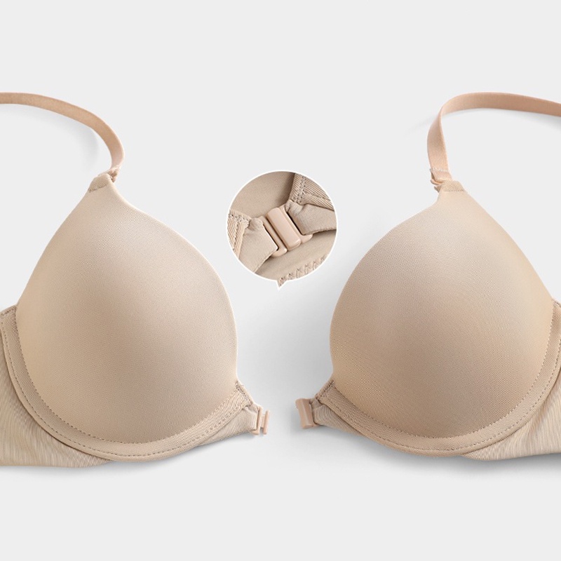 Sexy Bra Seamless Front Closure Push Up Thin Cup Wire Women