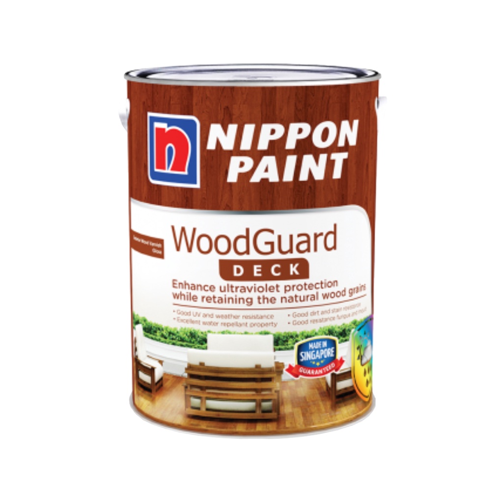 Nippon Paint WoodGuard Wood Guard DECK Varnish (1L 5L) Oil Based