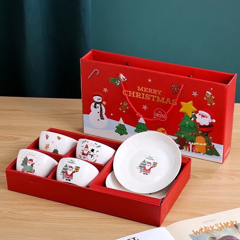 Christmas Hampers set/Christmas souvenir Gift Bowl plate/Red box Hamper