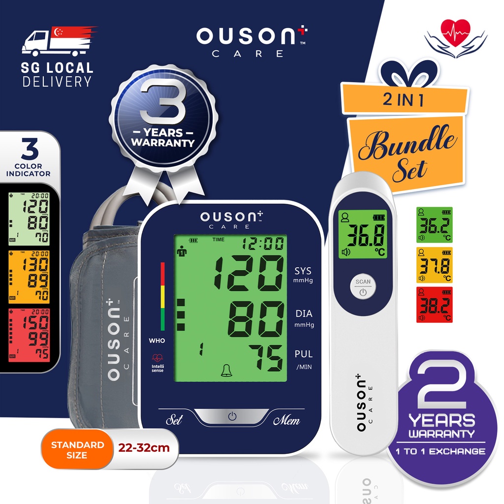 [NEW MODEL BUNDLE - LOCAL SG STOCKS] OUSON+ CARE DIGITAL ARM TYPE BLOOD ...