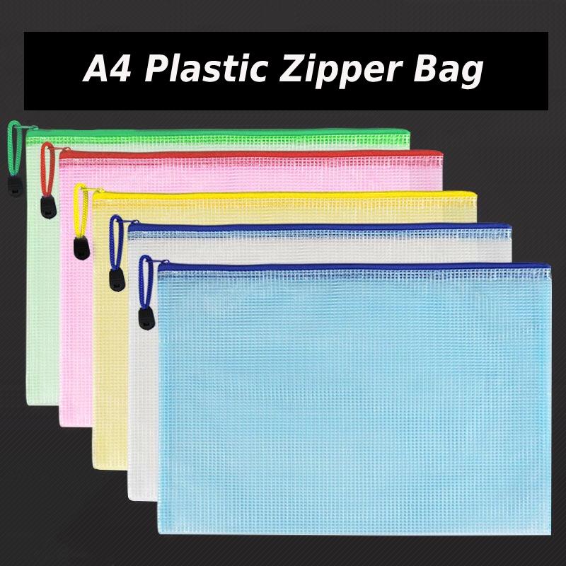 🔥 SG READY STOCK🔥A4 Plastic Zipper Bag Bulk Office File Folder Bag ...