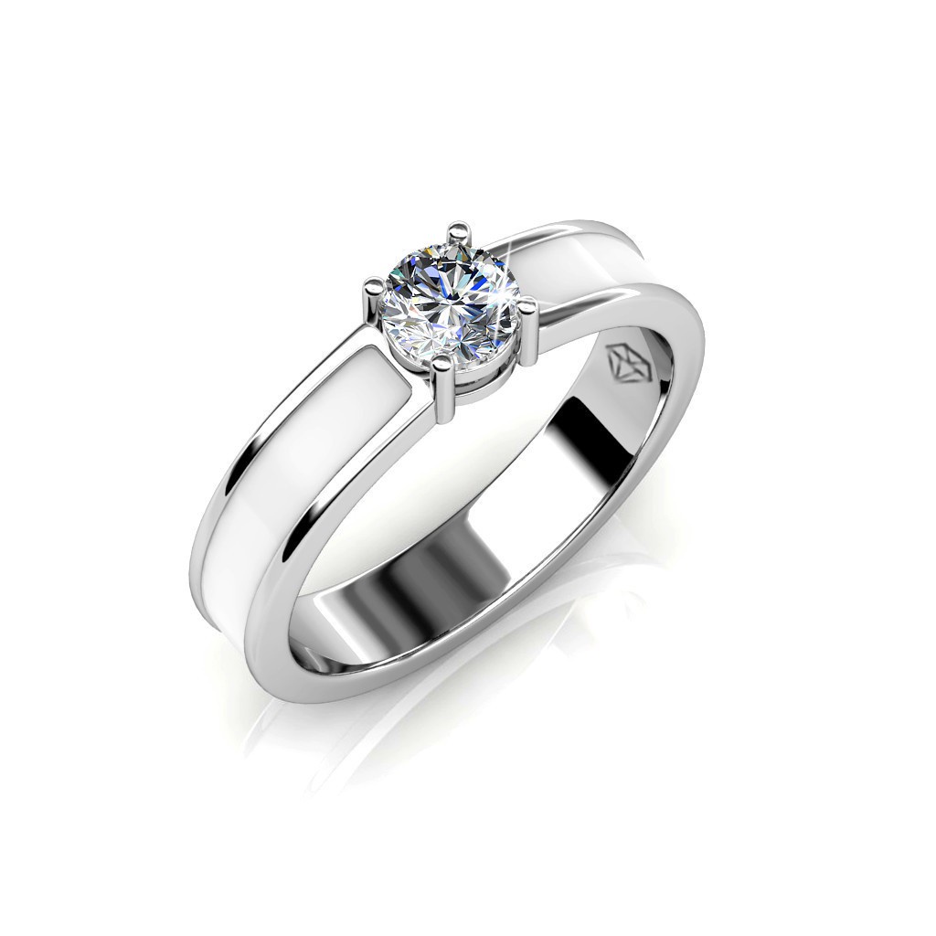 Rox Ring White - Made with Swarovski Crystals