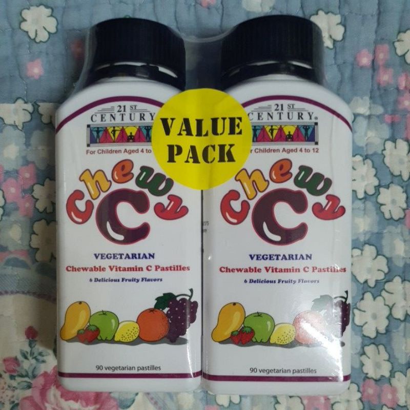 21st Century Chewy C Vegetarian Chewable Vitamin C Pastilles 2x90s