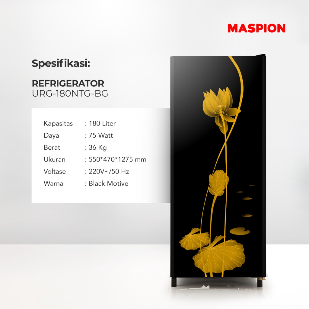 Maspion Kulkas Refrigerator Lemari ES 180 Liter URG-180 NTG-BG - Gambar 3