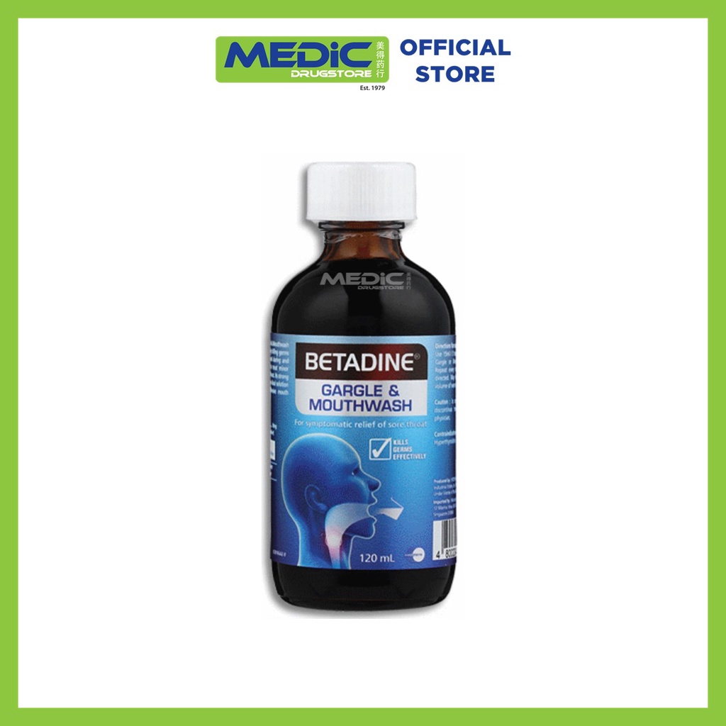 [Bundle of 5] Betadine Gargle And Mouthwash 120 ML By Medic Drugstore