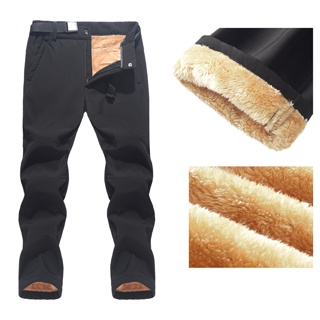 Men's Warm Winter Pants Men Fleece Lining Cargo Pants - China