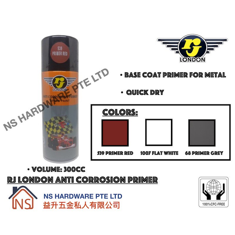 RJ London Anti Corrosion Primer Spray Paint/ Base Coat Spray Paint