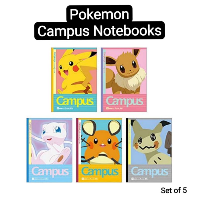 [Japan Market] Pokemon Pop Design Campus Notebooks (Set of 5) | Shopee ...