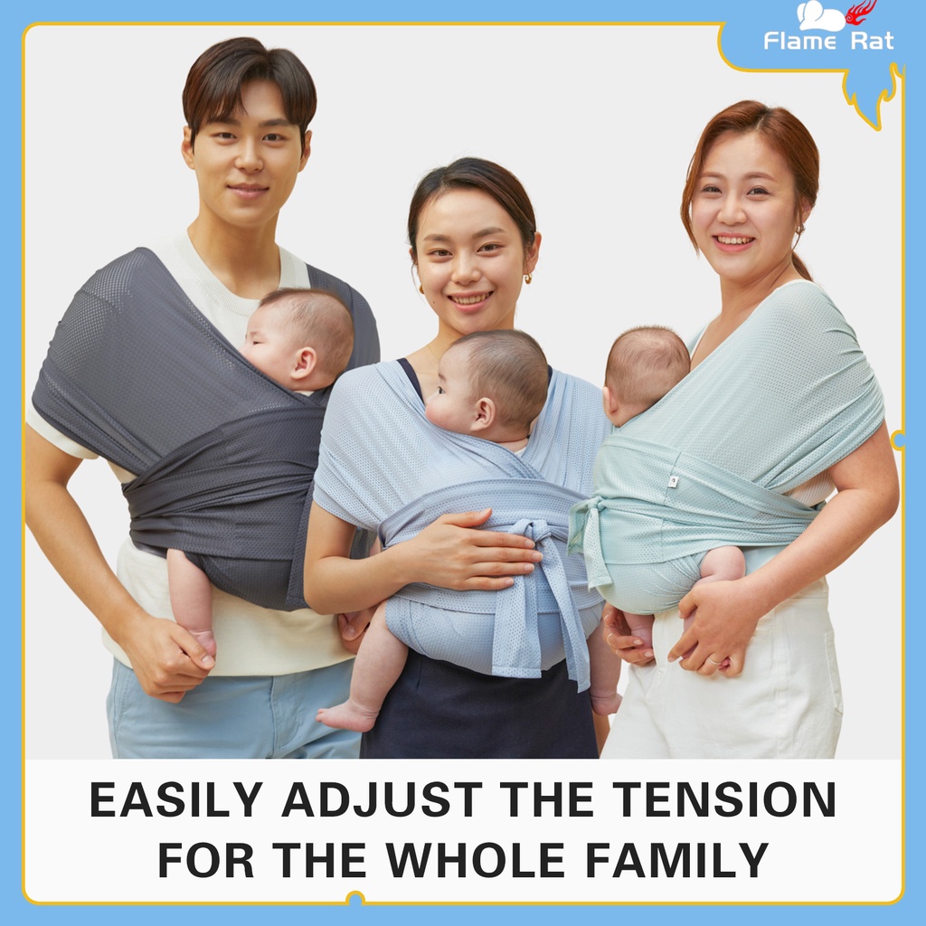 (Plus)Baby Wrap Carrier Slings, Adjustable AirMesh for Adult Fits