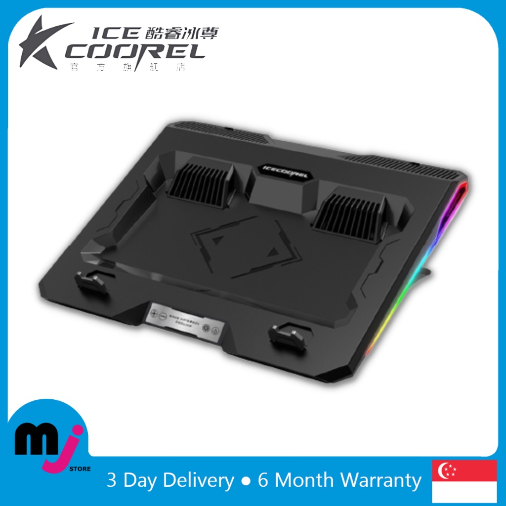 Ice Coorel A3 Ergonomic Laptop Cooler Dual Fan | Shopee Singapore