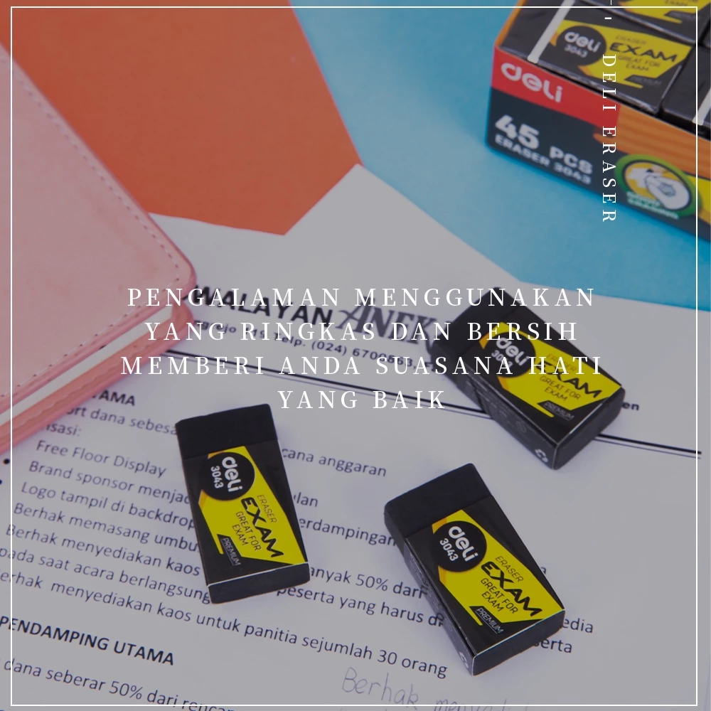 DELI Penghapus Pensil 2B Alat Tulis Sekolah Untuk Ujian E3043 - Gambar 2