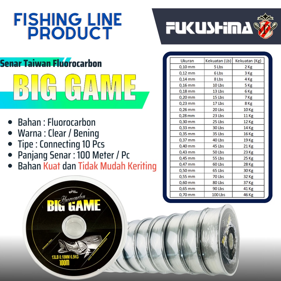 Matsusaka Fluorocarbon Fishing String Big Game High Abrasion