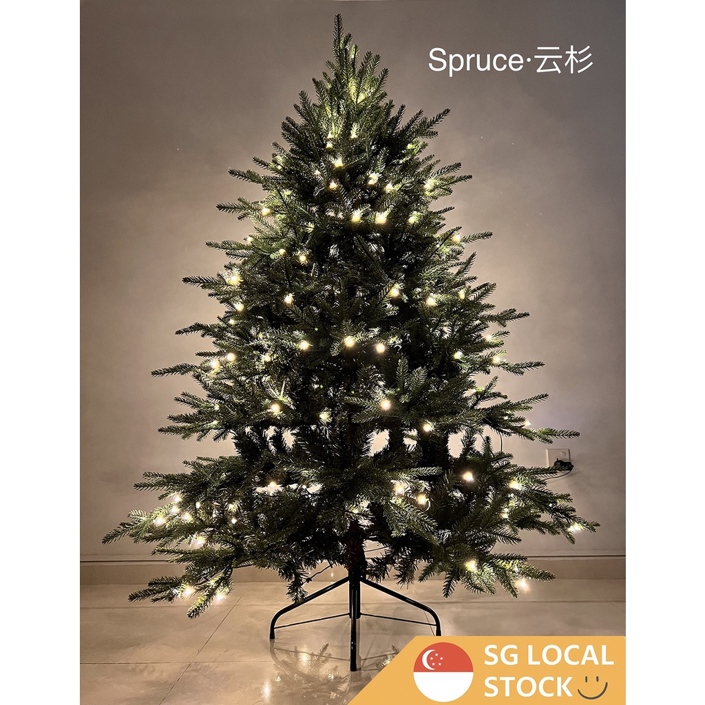 Christmas tree with build-in led lights 1.5m 1.8m 2.1m Spruce 云杉 Fir 冷杉 ...