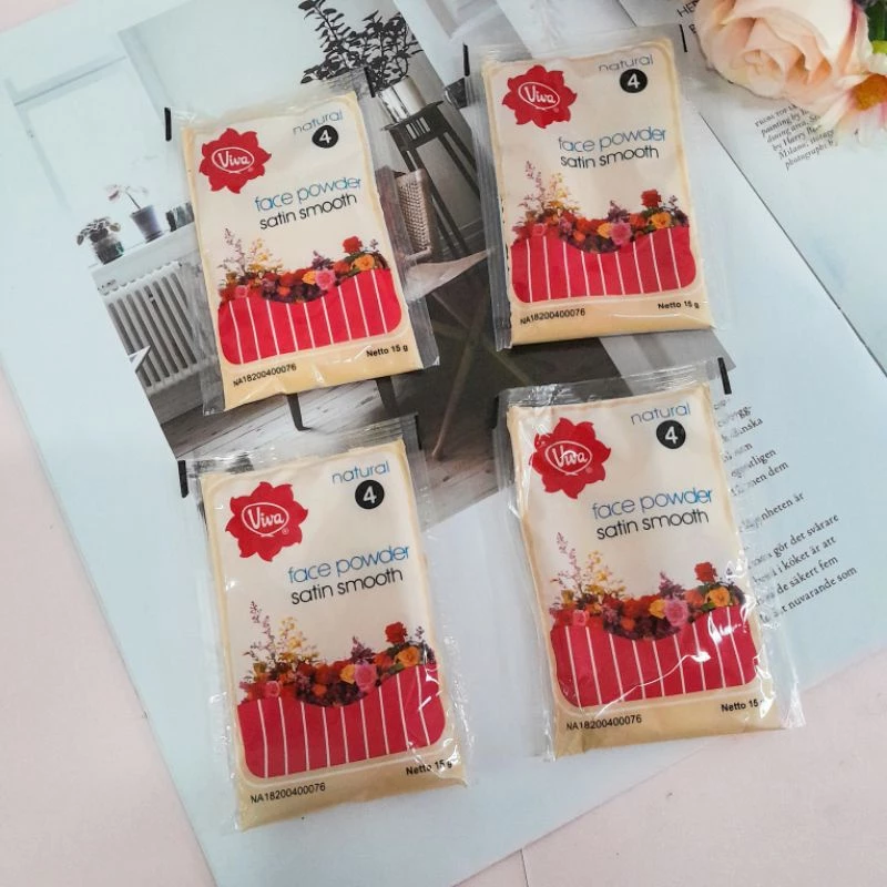 Face Powder Satin Smooth Zak Sachet Refill Viva Bedak Tabur Satin Smooth 15gr - Gambar 2