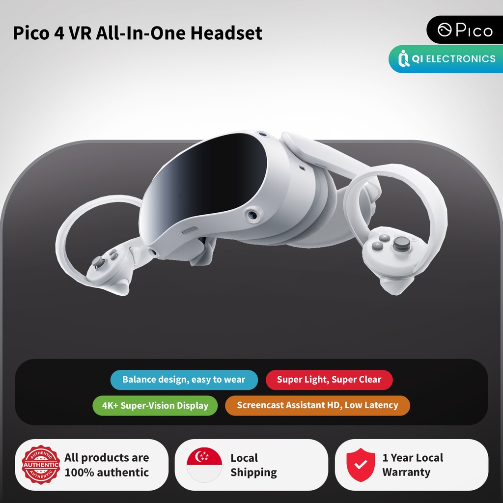 PICO All-In-One 4K+ Resolution VR Headset (8GB +128GB 8GB 256GB)  Starter Pack Games for free Shopee Singapore