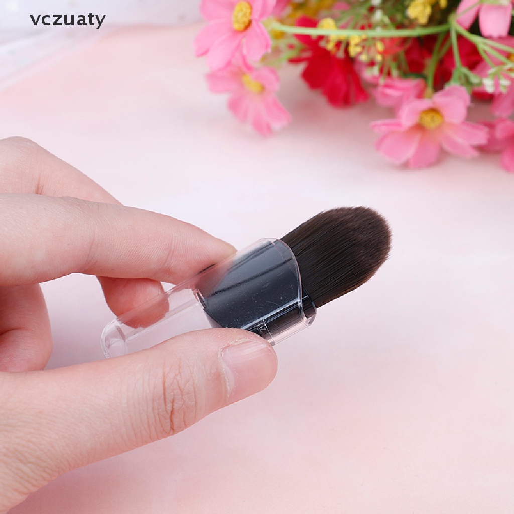 vczuaty Mini Blusher Makeup Brush Portable Travel Soft Telescopic