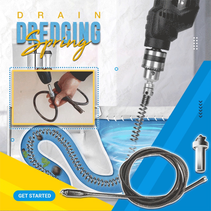 Pipe Dredging Tool Spring Pipe Drain Cleaner Sticks Toilet Clog Remover ...