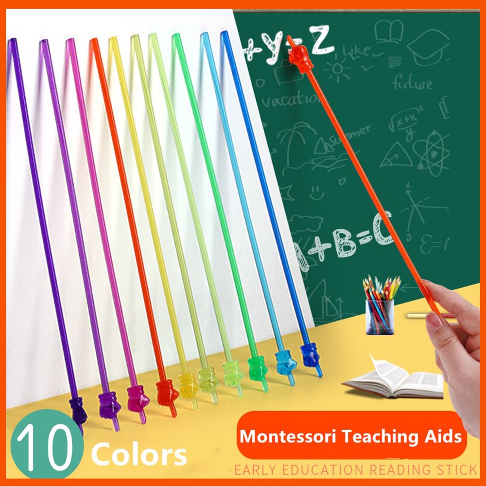 10-Color Early Education Reading Stick Montessori Teaching Pointer for ...