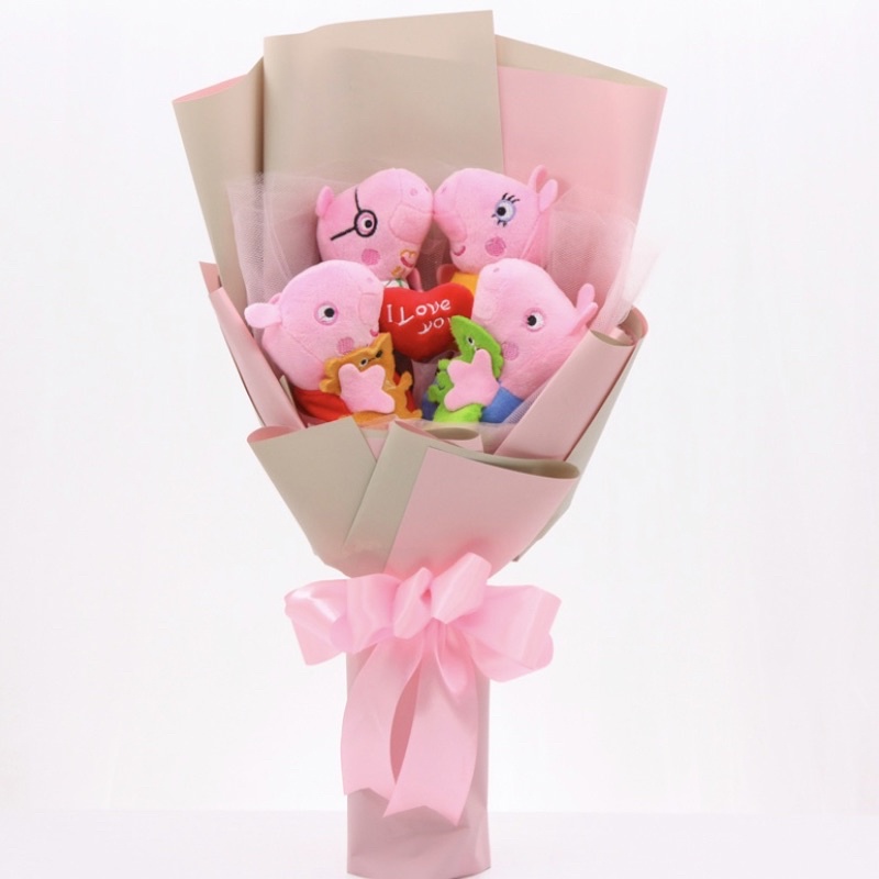Peppa Pig Bouquet Peppa Plush Bouquet Pig Piggy Bouquet | Shopee Singapore