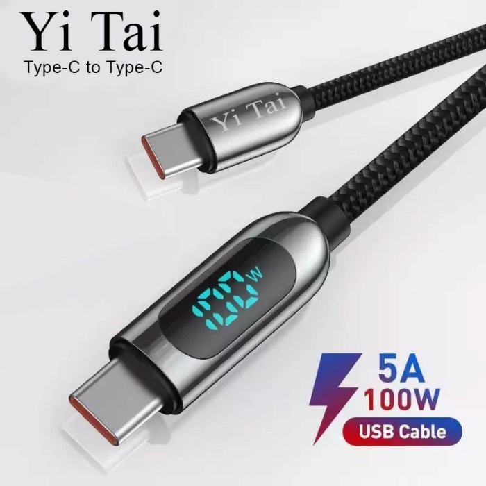 YI TAI - Kabel Data Type C Ke C PD100W Super Fast Charging