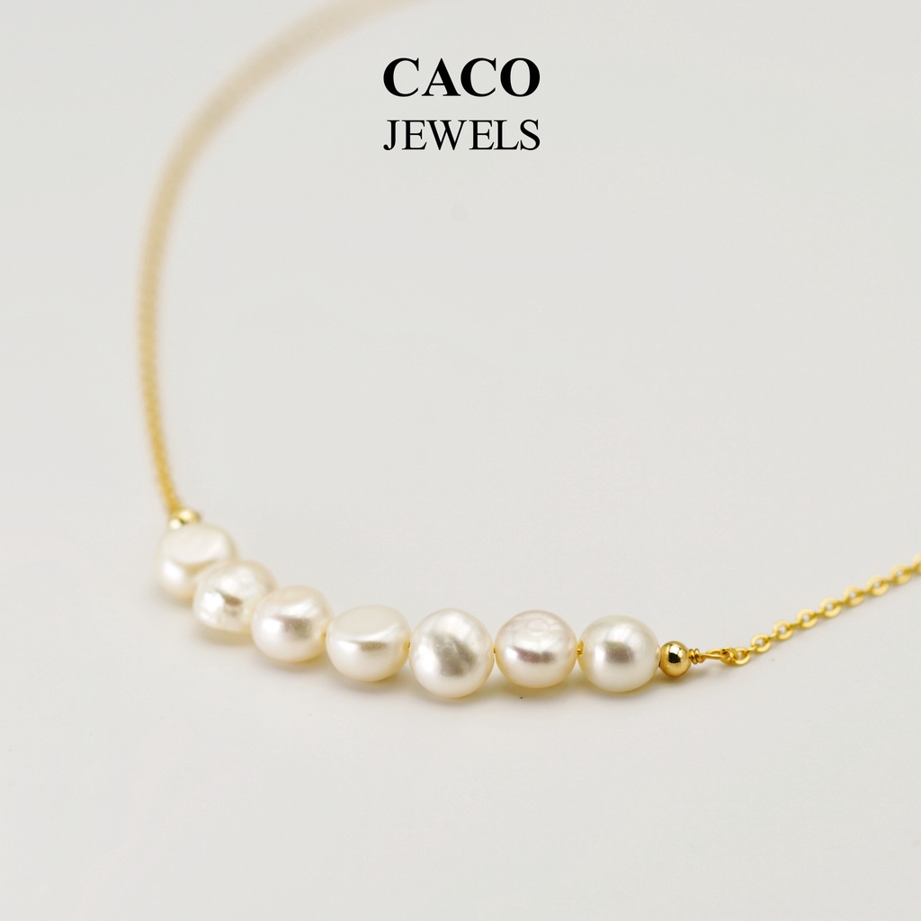 CACO Freshwater Baroque Pearl Necklace 14K Gold Plated 