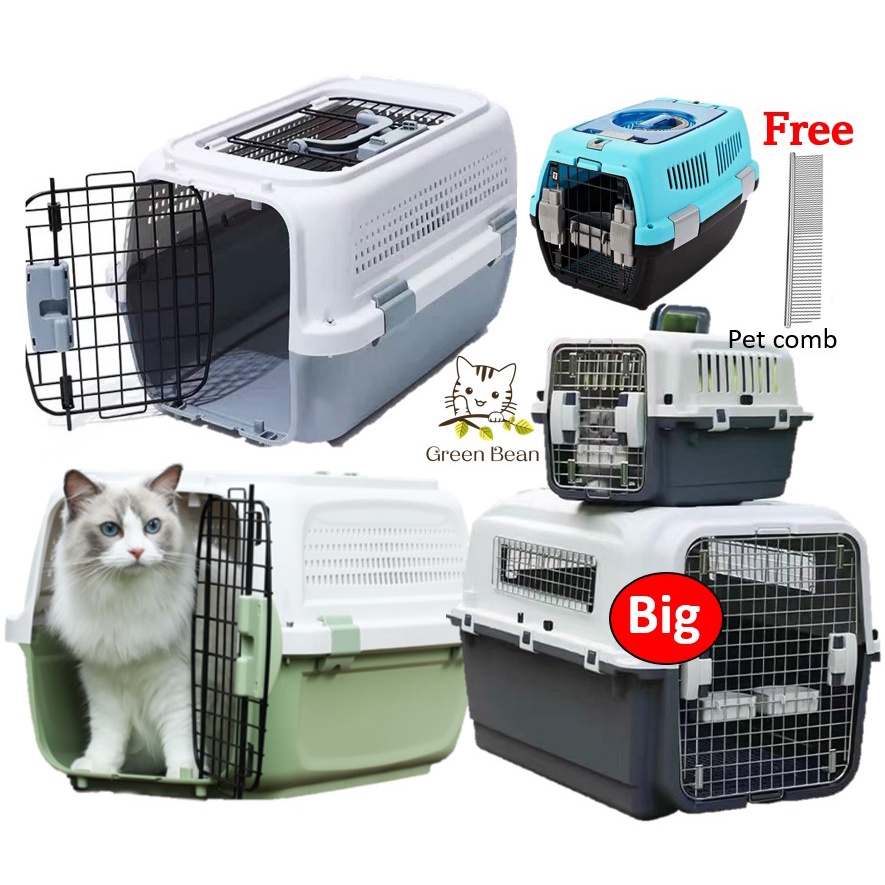 [SG STOCK] Pet Travel Carrier Dogs Cats Kitten Hard Sided Carrier Crate