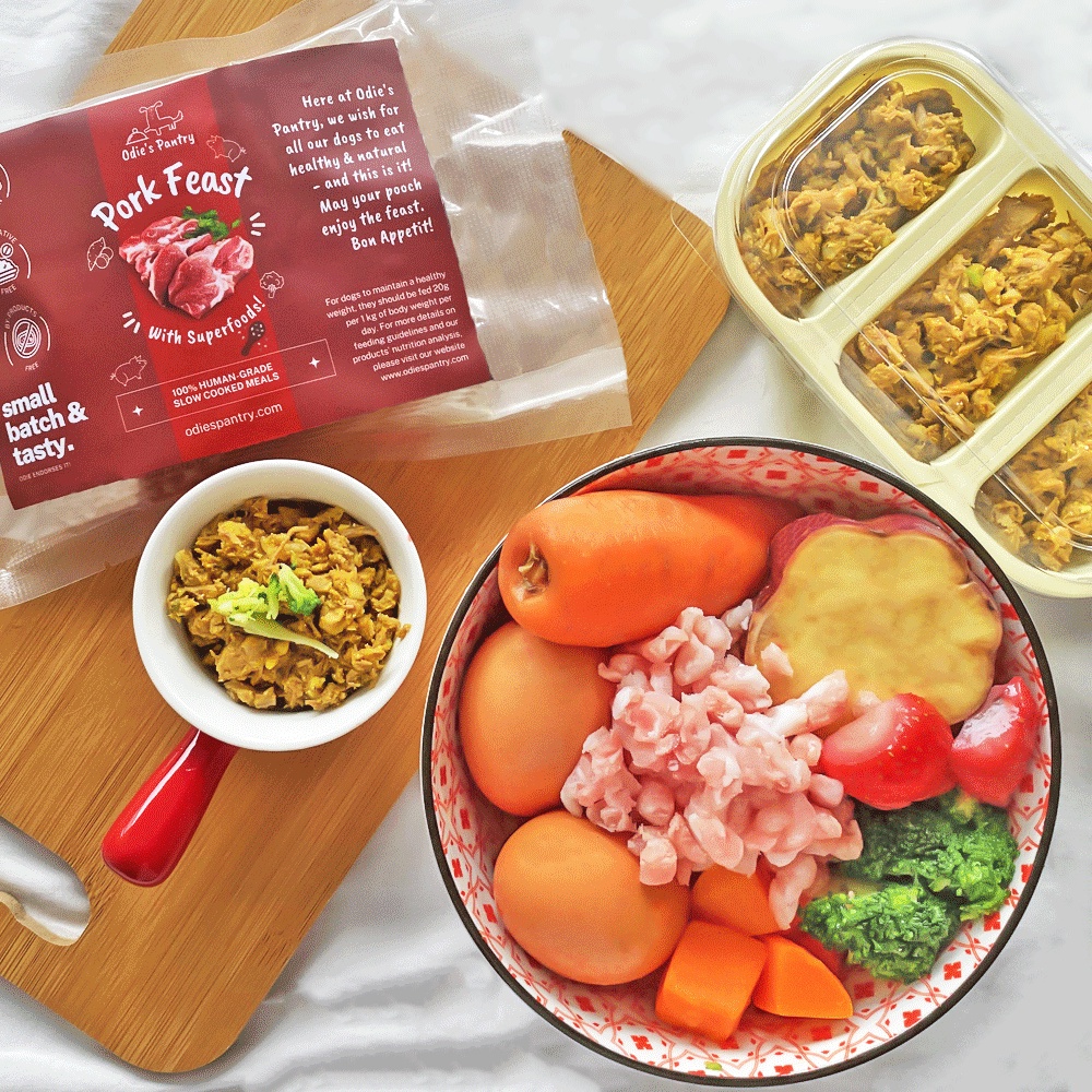 Odie's Pantry PORK POWER Feast Gently Cooked Dog Food Shopee Singapore