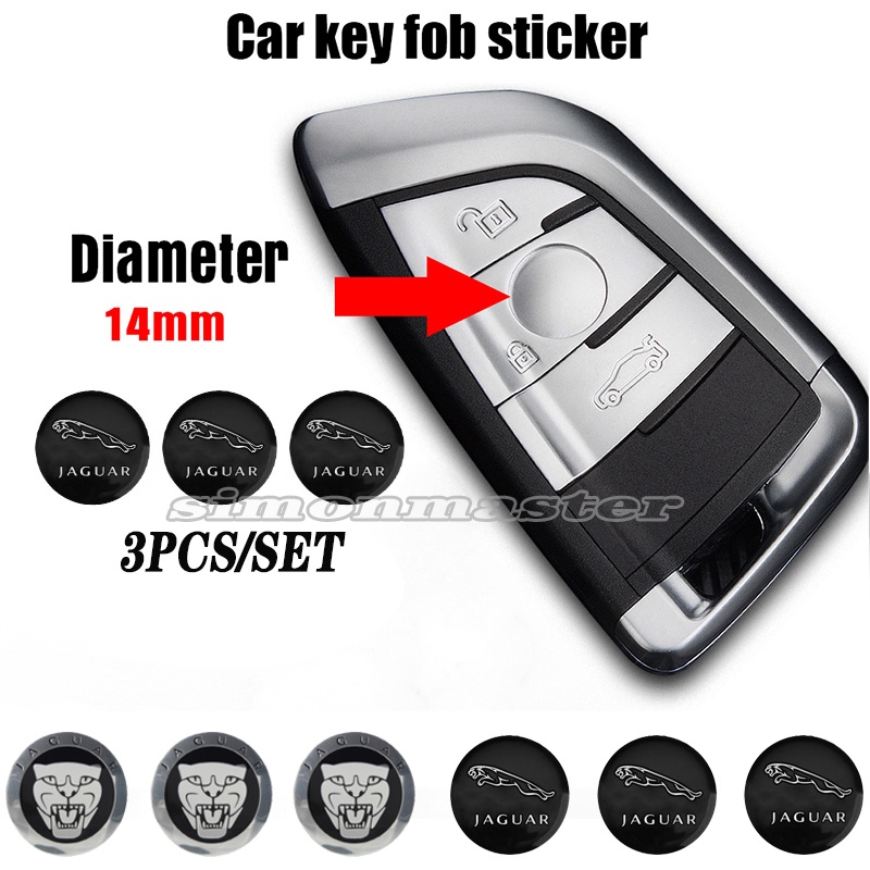 3pcs/set 14mm Car Key Button Logo Sticker Auto Remote Control Emblem